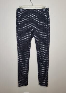 Athleta chaturanga black white polka dot athletic workout leggings - medium